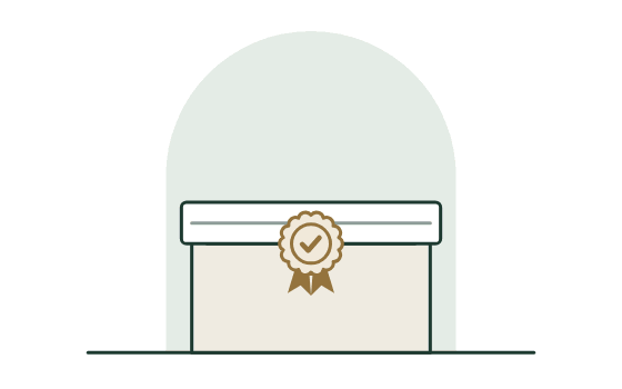 A closed box sealed with a brass seal
