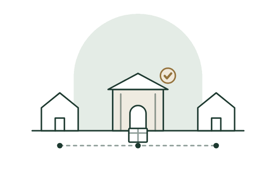 A parcel travelling from the seller to the hub, and on to the buyer
